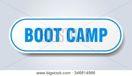 Boot Camp Sign. Boot Camp Rounded Blue Sticker. Boot Camp