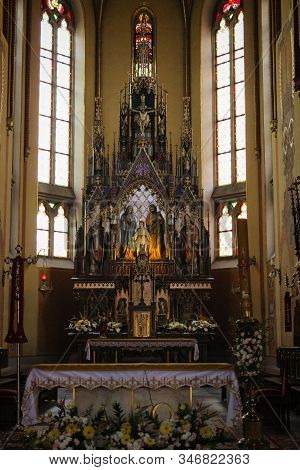 Tarnow, Subcarpathian Voivodeship, Poland - May 01, 2014: Interiors Of Holy Family Church