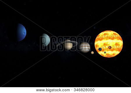 3d Illustration Our Eight Planets Of The Solar System