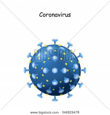 Corona Virus. Virion Of Coronavirus On White Background. 2019-ncov. The Virus That Caused Epidemic O