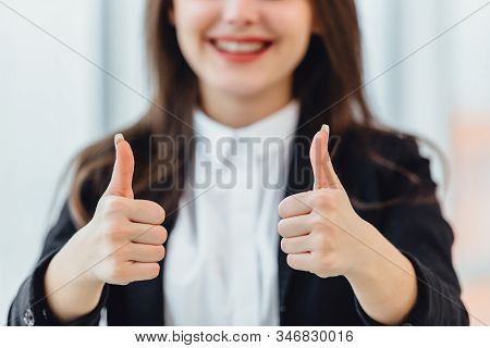 Job Of Dream Concept. Cropped Shot Of Defocused Adorable Worker Completely Pleased With Her Occupati