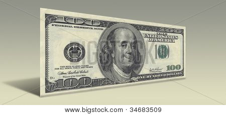 США стодолларовую купюру с улыбаясь Бен Франклин