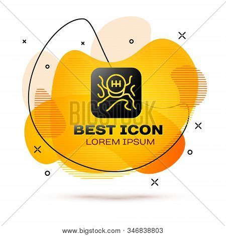 Black Gear Shifter Icon Isolated On White Background. Transmission Icon. Abstract Banner With Liquid