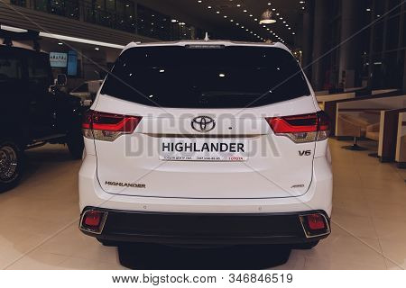 Ufa, Russia, 15 January, 2020: A 2020 Toyota Highlander Suv.