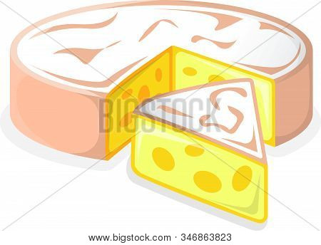 Cheese Icon, Dairy Product. Concept Icon And Label. Natural And Healthy Food Symbol, Icon And Badge.
