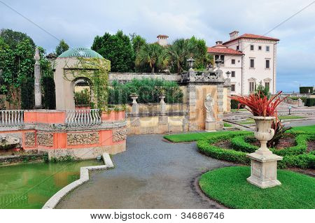 Vista sul giardino Museo Vizcaya Miami