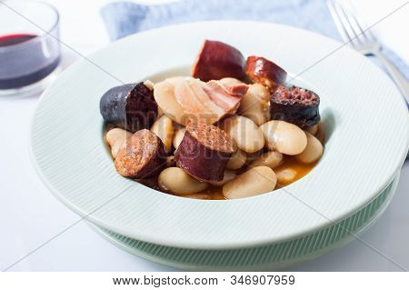 Homemade Spanish Traditional Beans With Chorizo And Morcilla