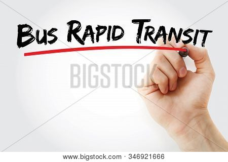 Bus Rapid Transit Text With Marker, Concept Background