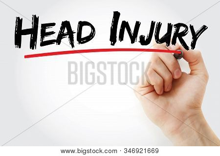 Head Injury Text With Marker, Concept Background
