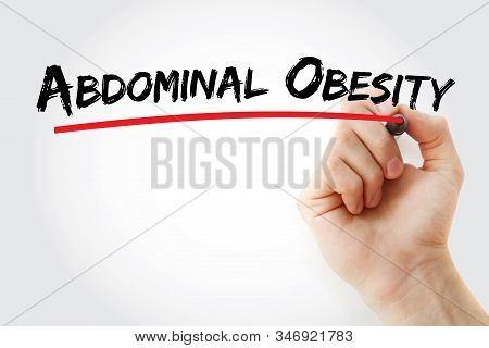 Abdominal Obesity Text With Marker, Concept Background
