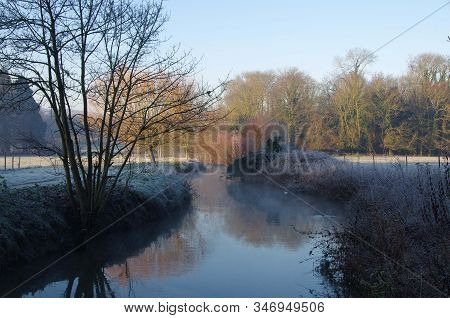 Rural Landscape In Winter Near Paris In France, Europe