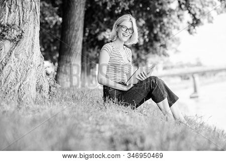 Interesting Story. Relax And Get New Information. Inspired By Novel Author. Student Girl With Book O