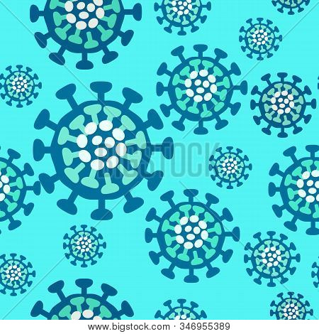 Chinese Coronavirus 2019-ncov. Seamless Pattern. Vector Illustration.