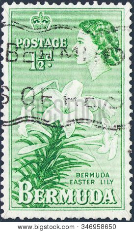 Saint Petersburg, Russia - January 21, 2020: Postage Stamp Printed On Bermuda With Image Of The East