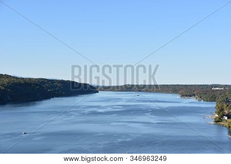 View Of The Hudson River From Walkway Over The Hudson, In Poughkeepsie, New York