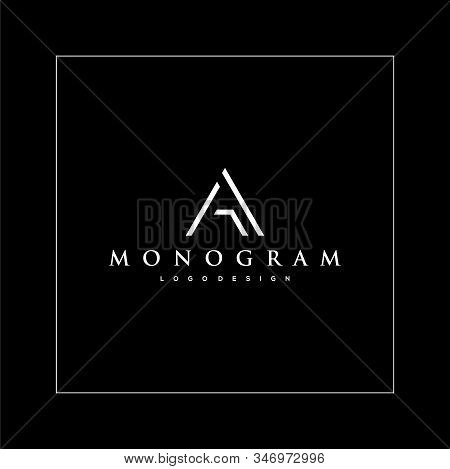 Modern Logo Design Of Letter A And G With Black Background - Eps10 - Vector.