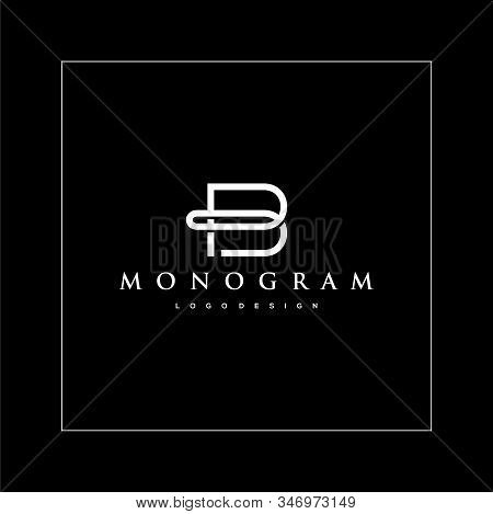 Simple Logo Design Of Letter B With Dark Background- Eps10 - Vector.