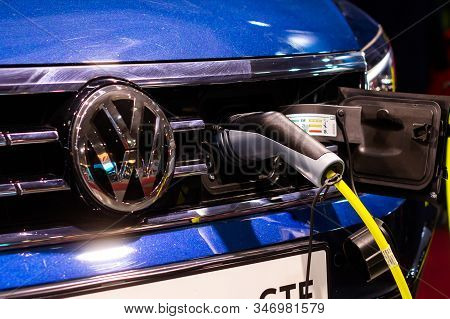 Charging An Plug-in Hybrid Volkswagen Passat Variant Gte With The Power Cable Supply Plugged In, Pra
