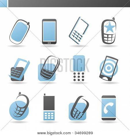 Mobiltelefone. Sammlung von Design-Elemente.