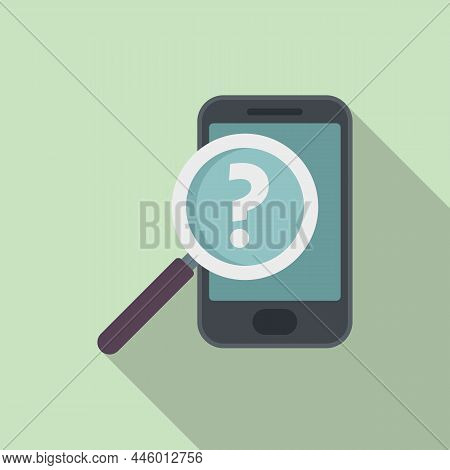 Smartphone Search Icon Flat Vector. Document Request. Online Form