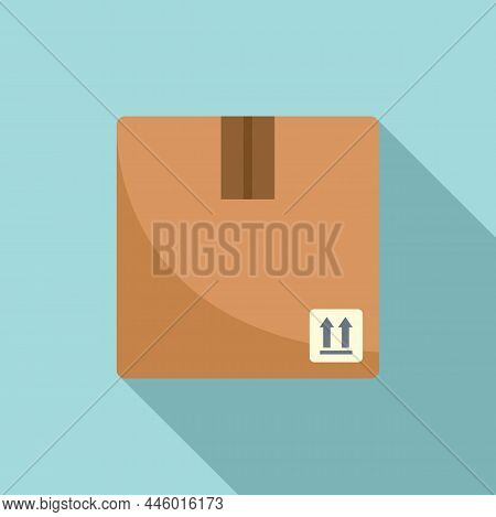 Fragile Box Icon Flat Vector. Delivery Package. Empty Parcel