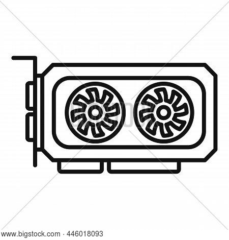 Video Card Icon Outline Vector. Graphic Gpu. Pc Display