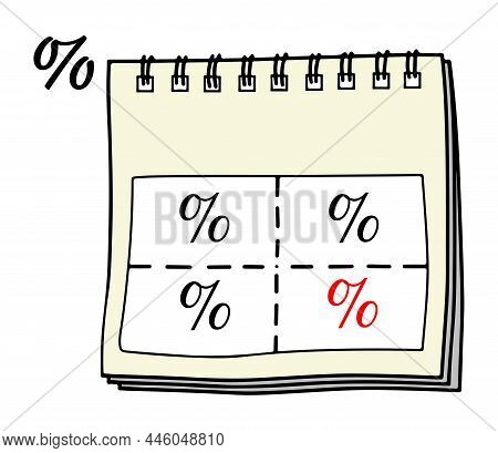 Quarterly Calendar Of Dividends And Interest Payments. Humor. Vector Linear Illustration Isolated On