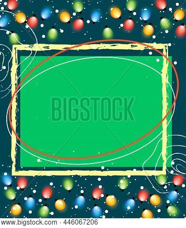 Merry Christmas Happy New Year Greeting Card. Illustration