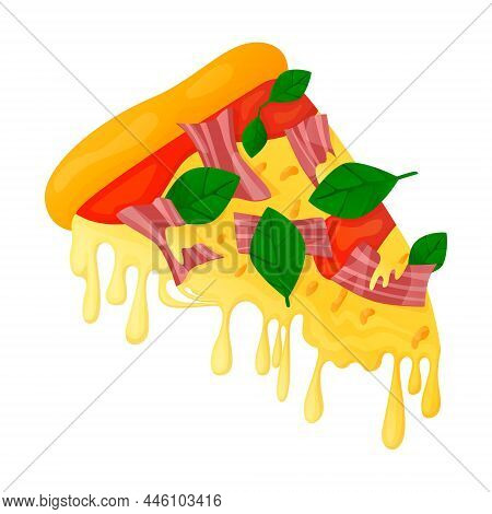 Vector Isolated Image With Triangular Slice Pizza