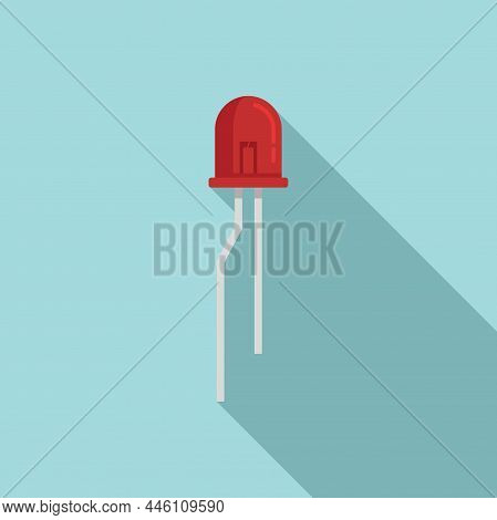 Led Diode Icon Flat Vector. Light Semiconductor. Electric Component