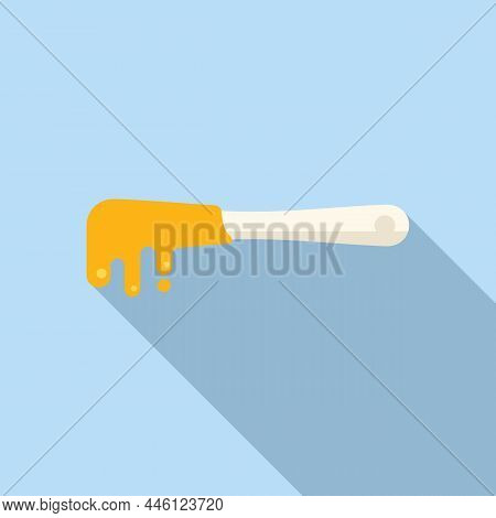 Wax Spoon Icon Flat Vector. Gold Stamp. Golden Depilation