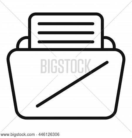 Folder Message Icon Outline Vector. Note Article. Documet Office