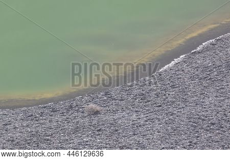 Famous Landmark Of Lanzarote, Green Lake Charco De Los Clicos, Closeup