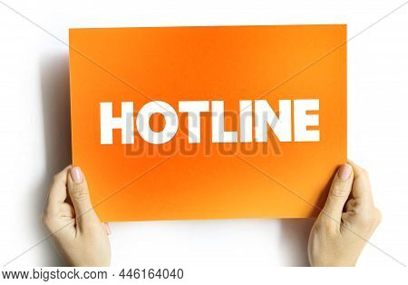 Hotline Text Quote On Card, Concept Background