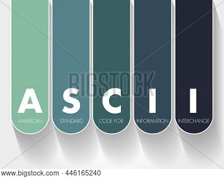 Ascii - American Standard Code For Information Interchange Acronym, Technology Concept Background