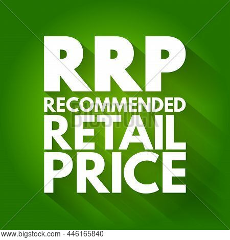 Rrp - Recommended Retail Price Acronym, Business Concept Background