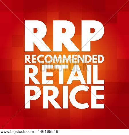Rrp - Recommended Retail Price Acronym, Business Concept Background