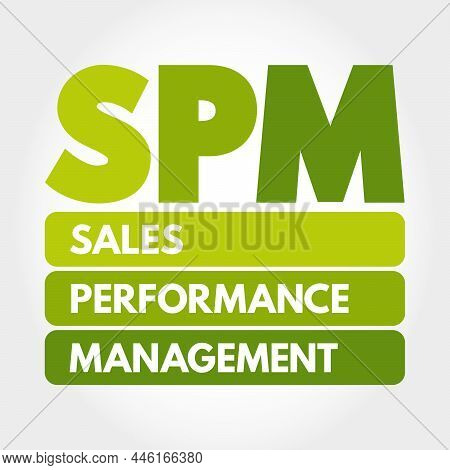 Spm - Sales Performance Management Acronym, Business Concept Background