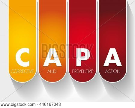 Capa - Corrective And Preventive Action Acronym, Business Concept Background