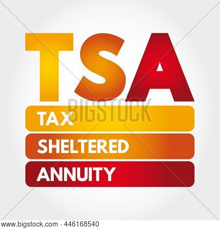 Tsa - Tax-sheltered Annuity Acronym, Business Concept Background