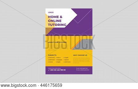 Online Study Classes Flyers, Online Tutors Flyer Template, Course Flyer Template, Education Flyer, O