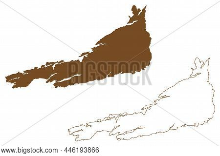 Froya Island (kingdom Of Norway) Map Vector Illustration, Scribble Sketch Froya Map