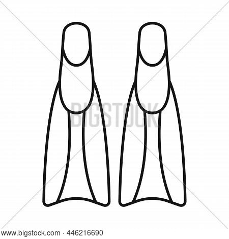 Vector Illustration Of Flippers And Sea Sign. Web Element Of Flippers And Flipper Vector Icon For St