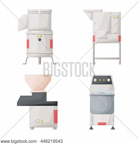 Vector Design Of Kitchen And Industrial Logo. Set Of Kitchen And Equipment Vector Icon For Stock.