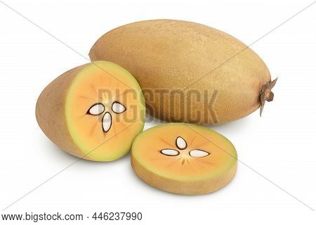 Sapodilla Isolated On White Background With Clipping Path And Full Depth Of Field