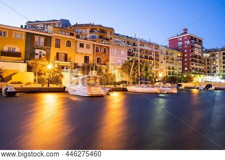 VALENCIA , SPAIN - DECEMBER 8, 2021: traditional buildings of Port Saplaya  the Little Venice near Valencia  Spain