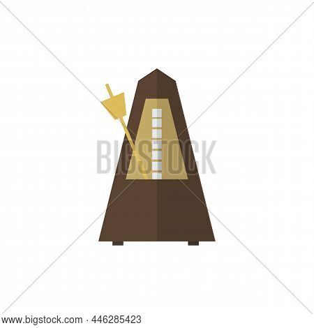 Metronome Icon. Flat Vector Illustration On White Background. Eps 10