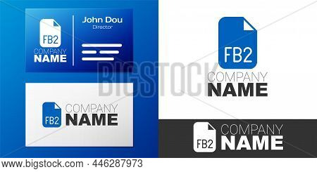 Logotype Fb2 File Icon Isolated On White Background. Logo Design Template Element. Vector