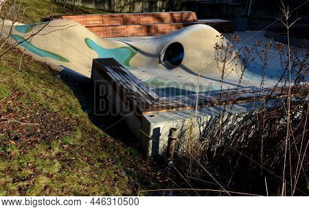 Dreamy White-blue-green Rubber Landscape With Hills And Colorful Spots On The Field. Stainless Steel