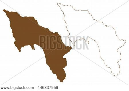 Sandoy Island (kingdom Of Denmark, Faroe Islands) Map Vector Illustration, Scribble Sketch Sand Map